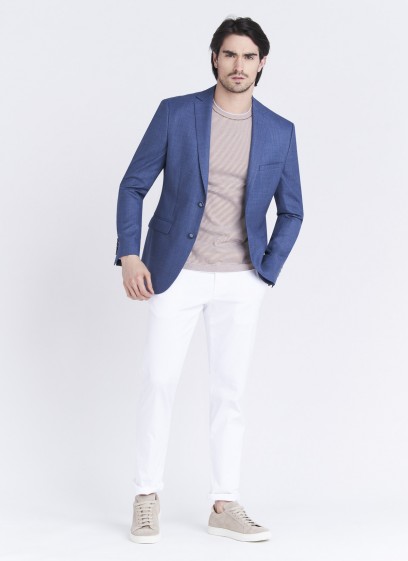 Veste Slim fit Emmanuelle Khanh_Uni bleu océan_84 - Bleu denim