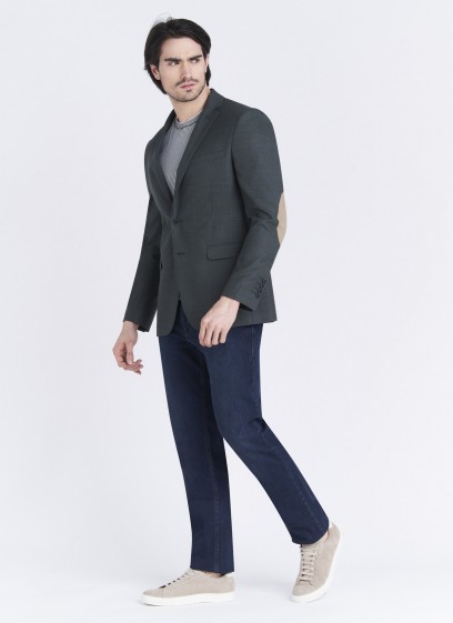 Veste Slim fit Emmanuelle Khanh_Faux-uni vert olive_92 - Vert olive
