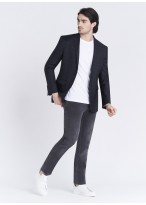 Veste Slim fit Emmanuelle Khanh_Bleu nuit à carreaux gris_89 - Bleu nuit