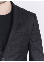 Veste Slim fit Emmanuelle Khanh_Noir à carreaux gris_01 - Noir