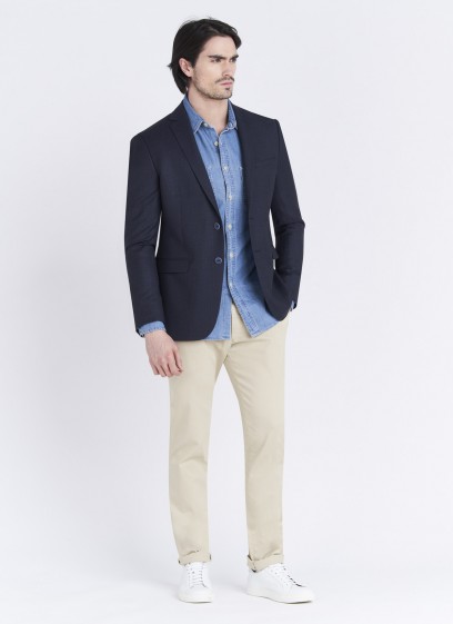 Veste Slim fit Emmanuelle Khanh _ Faux uni bleu nuit _ 89 - Bleu nuit