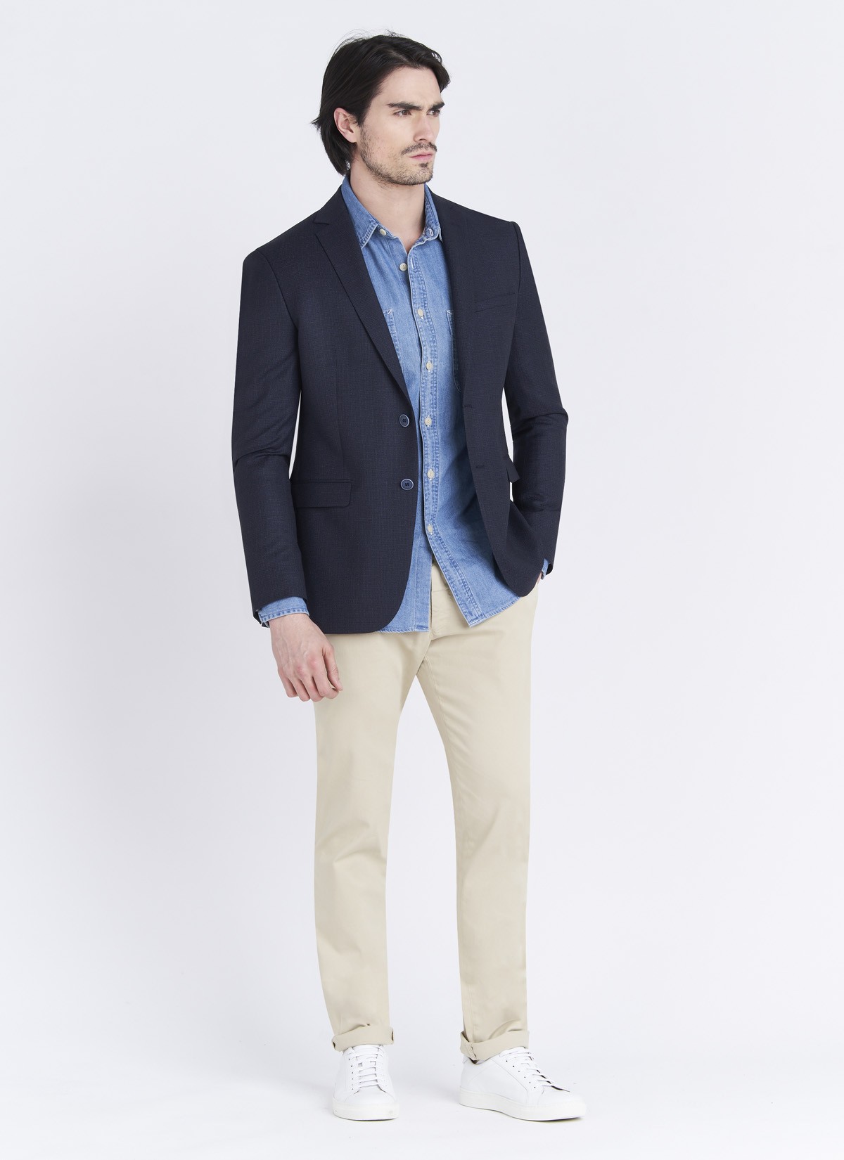 Veste Slim fit Emmanuelle Khanh _ Faux uni bleu nuit _ 89 - Bleu nuit
