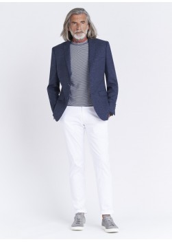Veste Slim fit Emmanuelle Khanh _ Motif texturé bleu denim _ 84 - Bleu denim