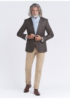 Veste Slim fit Emmanuelle Khanh_Brun à carreaux vert d'eau_36 - Brun