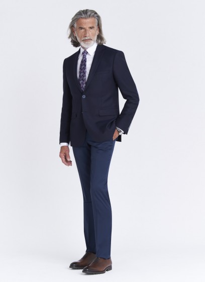 Veste Slim fit Emmanuelle Khanh_Faux-uni bleu marine_88 - Bleu marine