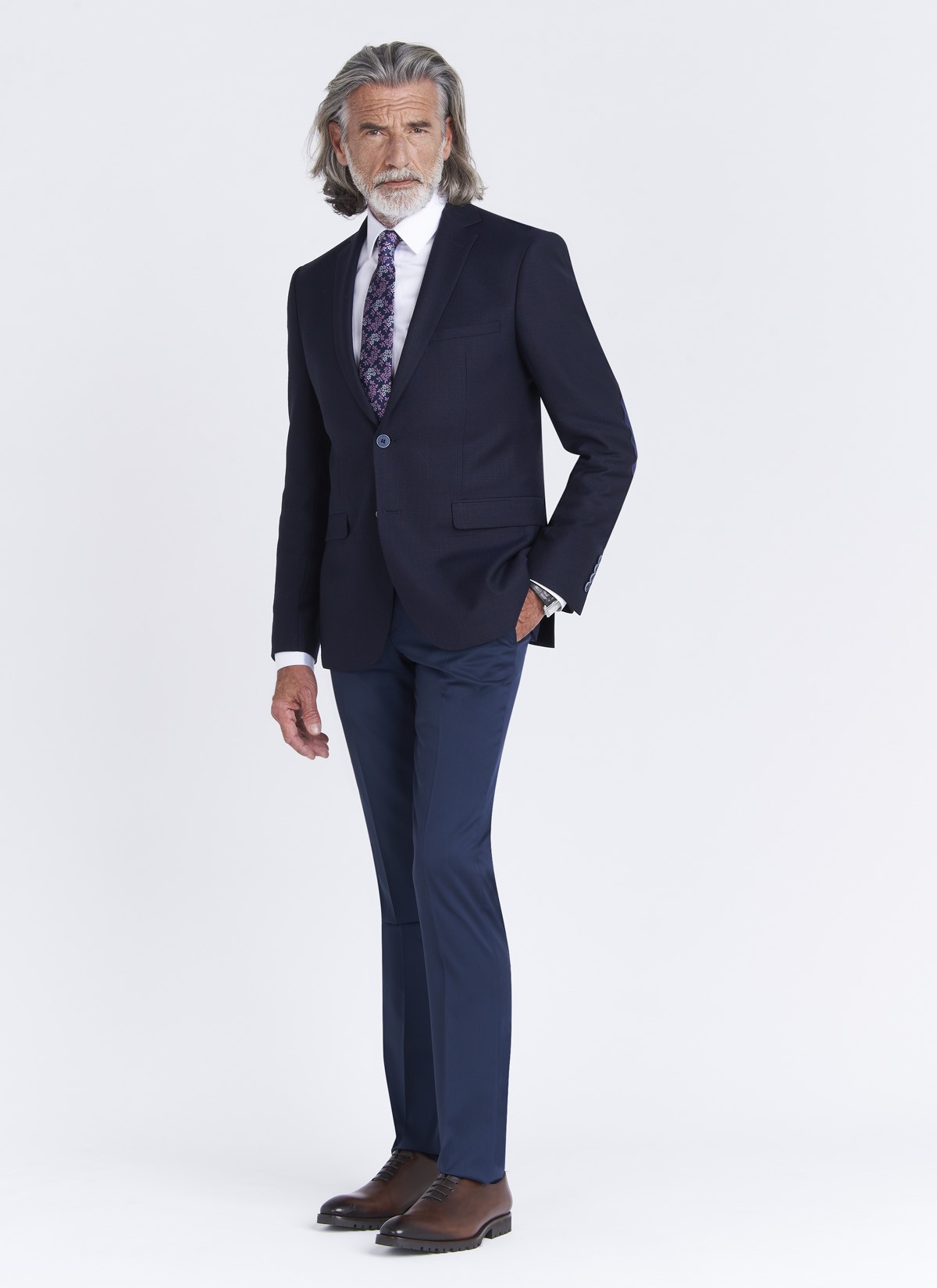Veste Slim fit Emmanuelle Khanh_Faux-uni bleu marine_88 - Bleu marine