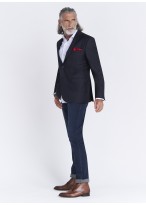 Veste Slim fit Emmanuelle Khanh_Faux-uni bleu marine_88 - Bleu marine