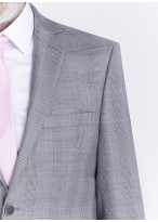 Costume regular fit Cloth Dormeuil_Gris perle à carreaux rose_21 - Gris perle