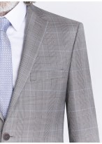 Costume regular fit Cloth Dormeuil_Gris perle à carreaux bleu_21 - Gris perle