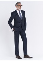 Costume regular fit Cloth Dormeuil_Bleu marine à carreaux blanc_88 - Bleu marine