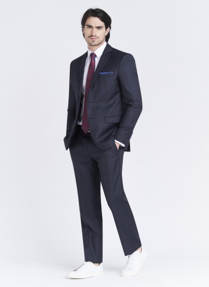 Costume regular fit Cloth Dormeuil_Bleu marine à carreaux_88 - Bleu marine