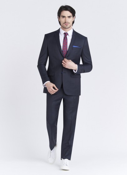 Costume regular fit Cloth Dormeuil_Bleu marine à carreaux_88 - Bleu marine
