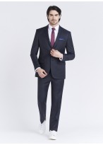 Costume regular fit Cloth Dormeuil_Bleu marine à carreaux_88 - Bleu marine