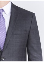 Costume regular fit Cloth Dormeuil_Gris foncé à carreaux violet_23 - Gris foncé