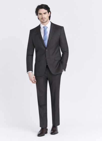 Costume regular fit Cloth Dormeuil_Faux-uni café_23 - Gris foncé