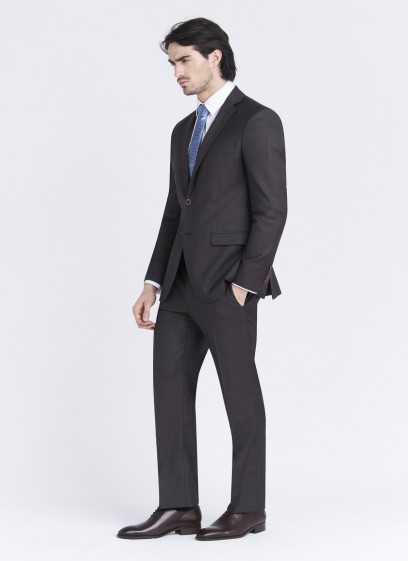 Costume regular fit Cloth Dormeuil_Faux-uni café_23 - Gris foncé