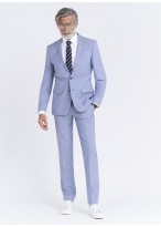 Costume slim fit Lanificio F.lli Cerruti Dal 19881 _ Bleu ciel faux uni _ 81 - Bleu ciel