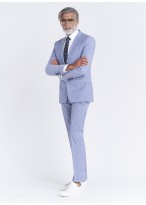 Costume slim fit Lanificio F.lli Cerruti Dal 19881 _ Bleu ciel faux uni _ 81 - Bleu ciel
