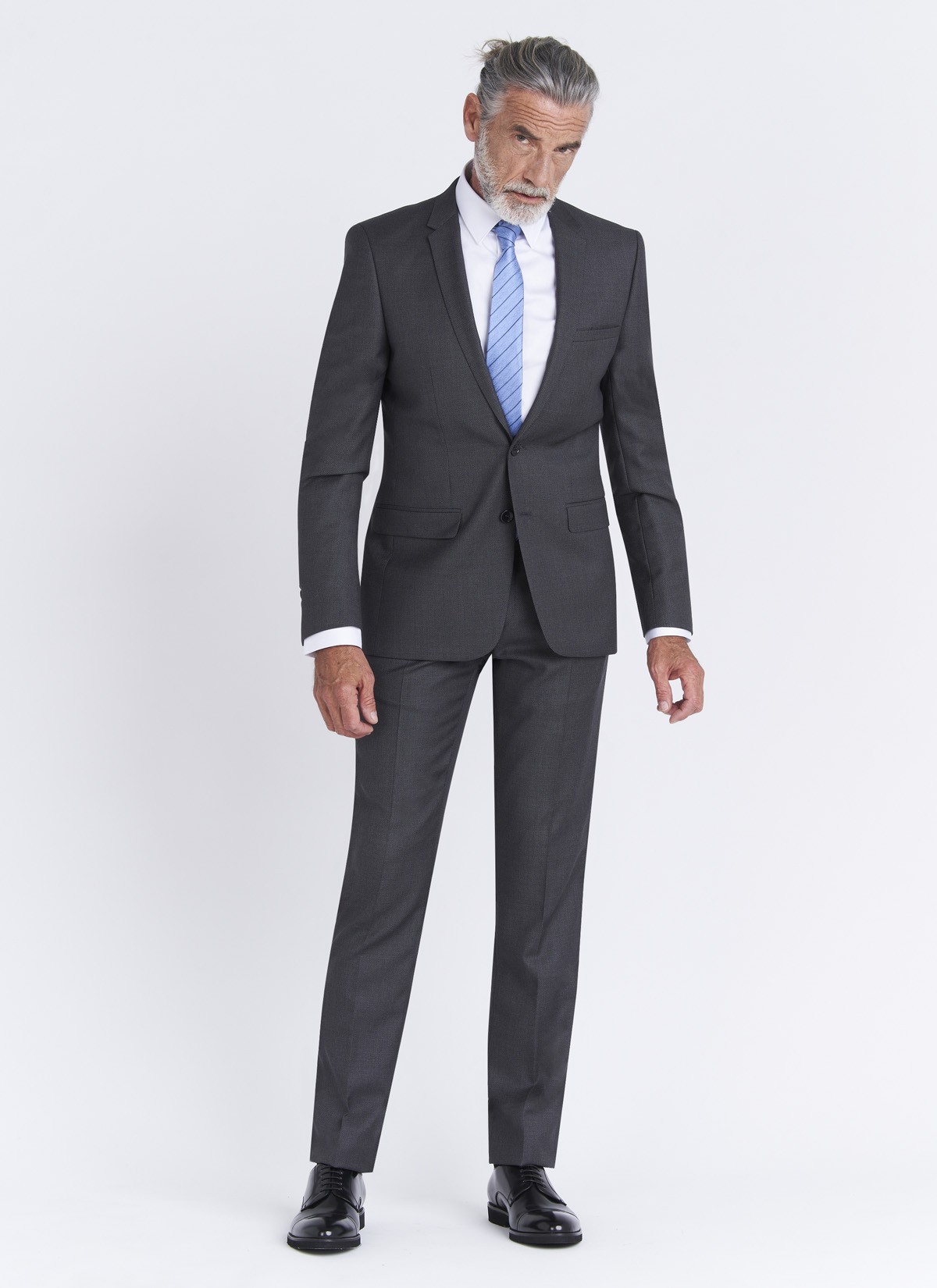Costume slim fit Lanificio F.lli Cerruti Dal 19881 _ Gris anthracite faux uni _ 24 - Gris anthracite