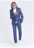 Costume slim fit Lanificio F.lli Cerruti Dal 19881 _ Bleu denim faux uni _ 84 - Bleu denim