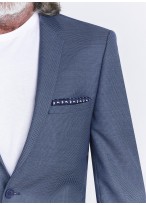 Costume slim fit Lanificio F.lli Cerruti Dal 19881 _ Bleu denim faux uni _ 84 - Bleu denim