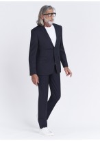 Costume slim fit Emmanuelle Khanh _ Bleu marine à rayures blanches _ 88 - Bleu marine