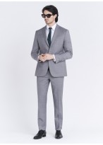 Costume slim fit Emmanuelle Khanh _ Faux uni gris perle _ 21 - Gris perle