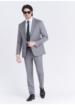 Costume slim fit Emmanuelle Khanh _ Faux uni gris perle _ 21 - Gris perle