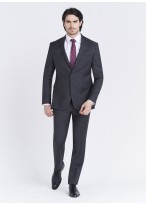 Costume slim fit Emmanuelle Khanh _ Gris anthracite à carreaux _ 24 - Gris anthracite