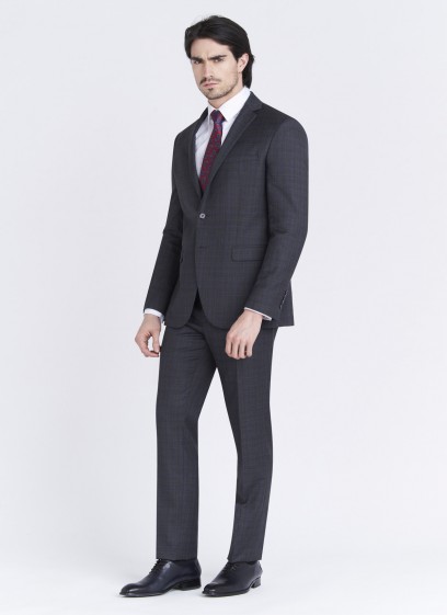 Costume slim fit Emmanuelle Khanh _ Gris anthracite à carreaux _ 24 - Gris anthracite