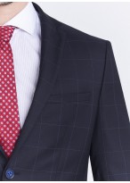 Costume slim fit Emmanuelle Khanh _ Bleu marine à carreaux _ 88 - Bleu marine