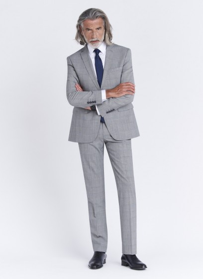 Costume slim fit Emmanuelle Khanh _ Gris perle à carreaux _ 21 - Gris perle