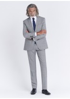 Costume slim fit Emmanuelle Khanh _ Gris perle à carreaux _ 21 - Gris perle