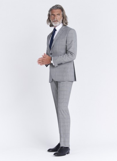 Costume slim fit Emmanuelle Khanh _ Gris perle à carreaux _ 21 - Gris perle