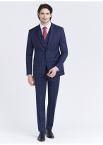 Costume Slim fit Lanificio F.LLI Cerruti DAL 1881_Bleu marine à carreaux_89 - Bleu nuit
