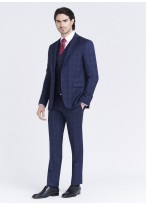 Costume Slim fit Lanificio F.LLI Cerruti DAL 1881_Bleu marine à carreaux_89 - Bleu nuit