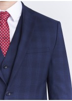 Costume Slim fit Lanificio F.LLI Cerruti DAL 1881_Bleu marine à carreaux_89 - Bleu nuit