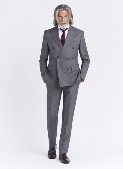 Costume croisé semi-slim fit Emmanuelle Khanh _ Faux uni gris foncé _ 23 - Gris foncé
