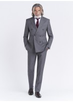 Costume croisé semi-slim fit Emmanuelle Khanh _ Faux uni gris foncé _ 23 - Gris foncé