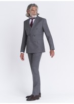 Costume croisé semi-slim fit Emmanuelle Khanh _ Faux uni gris foncé _ 23 - Gris foncé