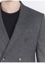 Costume croisé semi-slim fit Emmanuelle Khanh _ Motif pied-de-poule gris foncé _ 23 - Gris foncé
