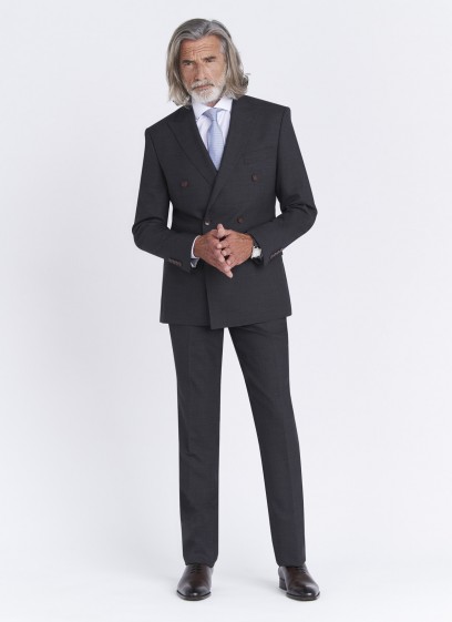 Costume croisé semi-slim fit Emmanuelle Khanh _ Faux uni gris anthracite _ 24 - Gris anthracite