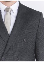 Costume croisé semi-slim fit Emmanuelle Khanh _ Gris foncé à carreaux _ 23 - Gris foncé