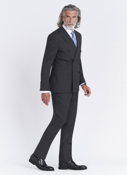 Costume croisé semi-slim fit Emmanuelle Khanh _ Faux uni gris anthracite _ 24 - Gris anthracite