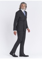 Costume croisé semi-slim fit Emmanuelle Khanh _ Faux uni gris anthracite _ 24 - Gris anthracite