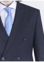 Costume croisé semi-slim fit Emmanuelle Khanh _ Faux uni bleu marine _ 88 - Bleu marine