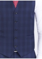 Costume Regular fit Lanificio F.LLI Cerruti DAL 1881_bleu nuit à carreaux_89 - Bleu nuit