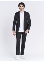 Costume Regular fit Lanificio F.LLI Cerruti DAL 1881_gris anthracite à carreaux bordeau_24 - Gris anthracite