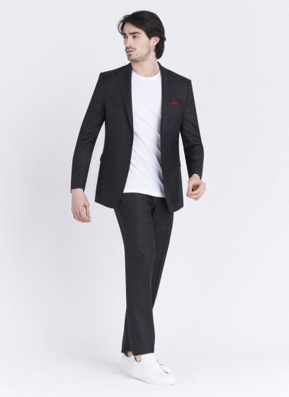 Costume Regular fit Lanificio F.LLI Cerruti DAL 1881_gris anthracite à carreaux bordeau_24 - Gris anthracite