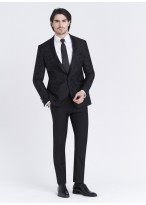 Smoking slim fit col châle Emmanuelle Khanh _ noir à motif jacquard fleuris ton sur ton _ 01 - Noir